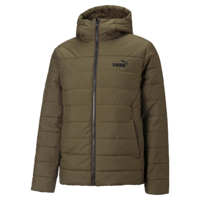 Puma Quilted Jacket Essential with Hood (padded, warm) olive green Men